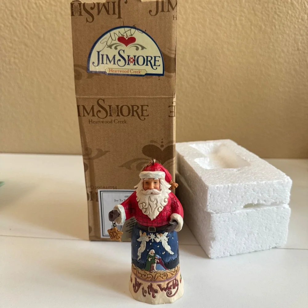 Jim Shore Heartwood Creek Joy To The World Santa Nativity Ornament 6001504 EUC